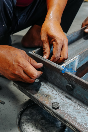 Pengeboran merupakan proses membuat lubang pada material besi menggunakan mesin bor dengan ukuran dan kedalaman tertentu.